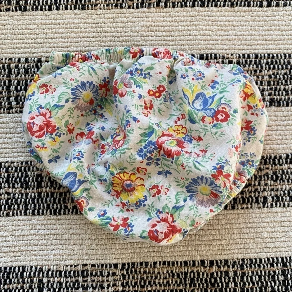 Ralph Lauren Cream Red Blue Yellow Green Floral Print Cotton Sundress 3 months